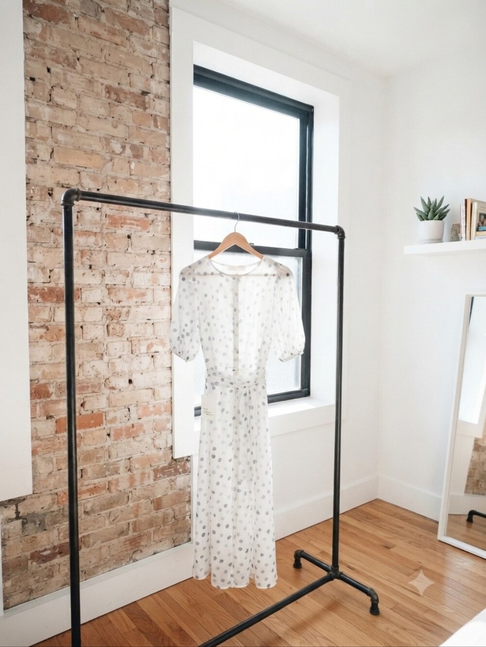 White Floral Midi Dress